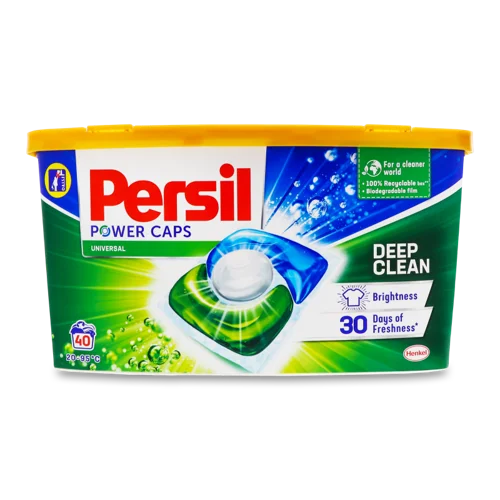 Миючий Засіб для Прання Білих та Світлих Речей Power Caps Universal Deep Clean Persil 40х15г
