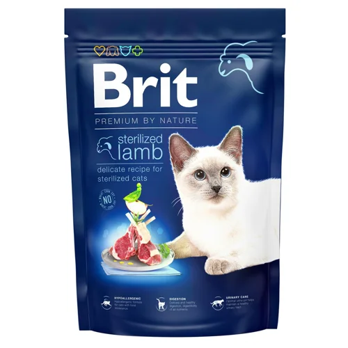 Корм сухий Brit Premium з ягням для котів із чутливим травленням 1,5кг