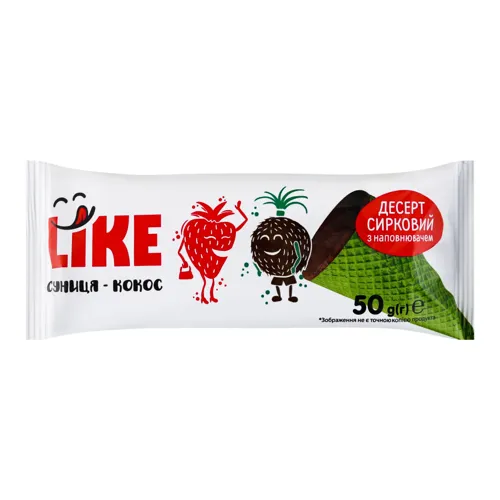 Десерт сирковий з наповнювачем Суниця-кокос Like м/у 50г