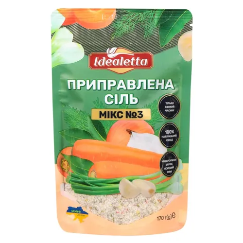 Сіль Idealetta Мікс №3 з цибулею, морквою та кропом 170г