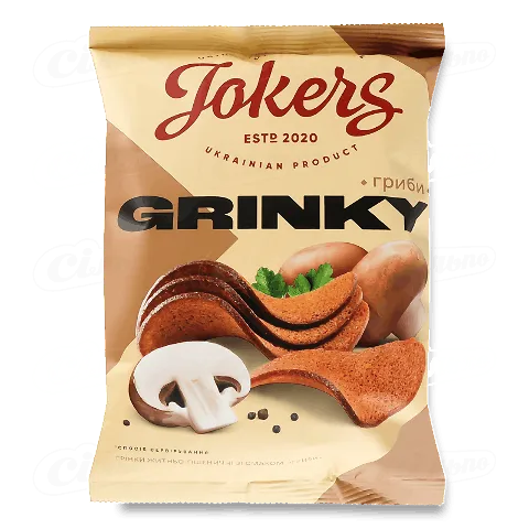 Грінки Jokers житньо-пшеничні зі смаком гриби, 80г