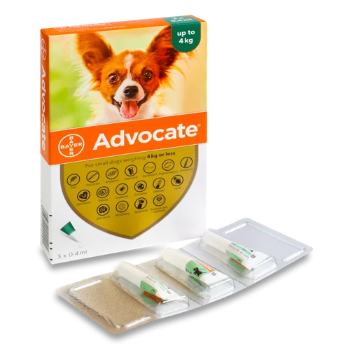 Спот-он Для Собак В/ґ Для Зовнішнього Застосування Advocate Bayer 3х0.4мл, для собак до 4 кг