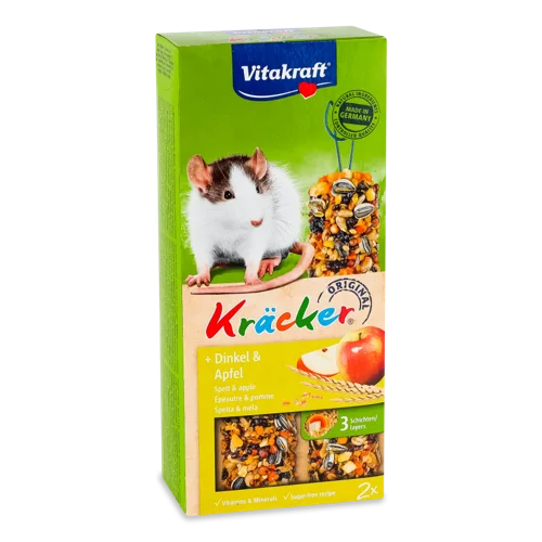 Корм Для Щурів Додатковий У Формі Крекера З Зерном Та Фруктами Vitakraft, Картонна Упаковка 112г