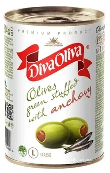 Оливки зелені з анчоусом Diva Oliva 300г