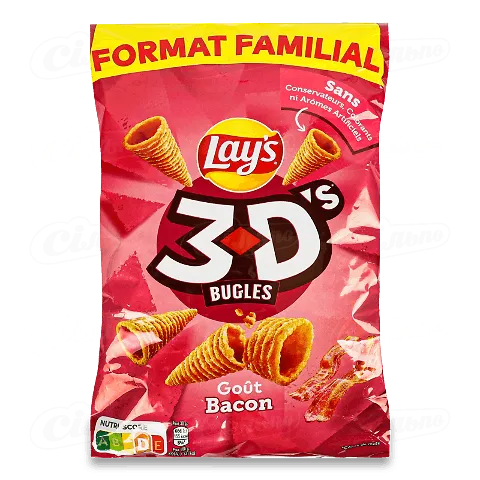 Снеки кукурудзяні Lay's 3D'S Bugles смак бекону, 150г