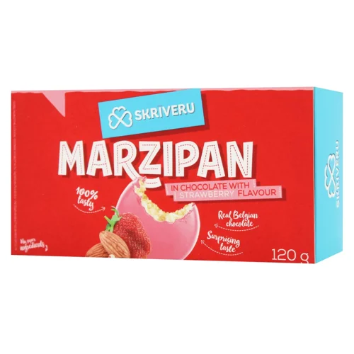 Марципан Skriveru в шоколаді з ароматом полуниці 120г
