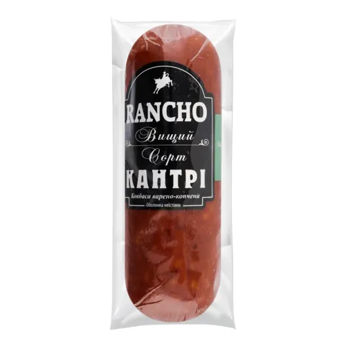Ковбаса Кантрі Rancho варено-копчена вищого ґатунку 0.22кг