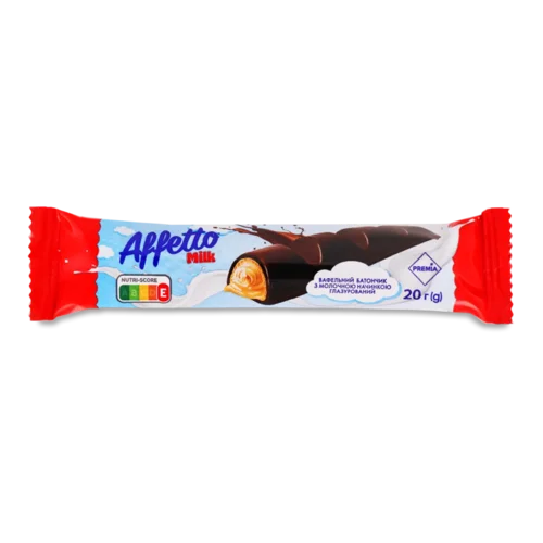 Батончик PREMIA Affetto вафельний з молочною начинкою 20г
