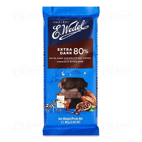 Шоколад чорний E.Wedel екстра, 80г
