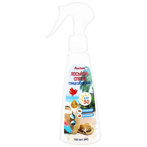 Лосьйон-спрей Auchan сонцезахисний SPF30 150мл