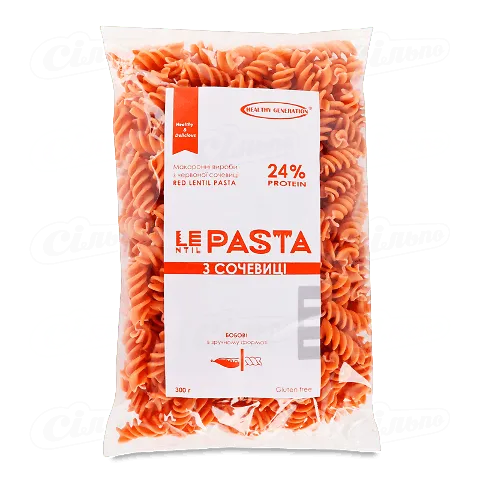 Вироби макаронні HealthyGeneration з черв сочевиці, 300г