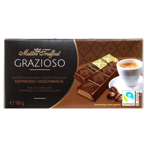Шоколад чорний Maitre Truffout Еспресо 100г