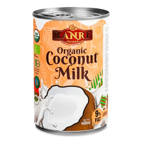 Молоко кокосове Ranre 9% органічне,400мл