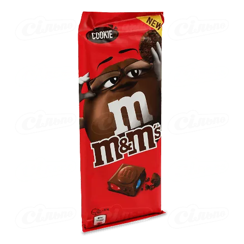 Шоколад молочний M&M's з M&M's minis та шматочками печива, 165г