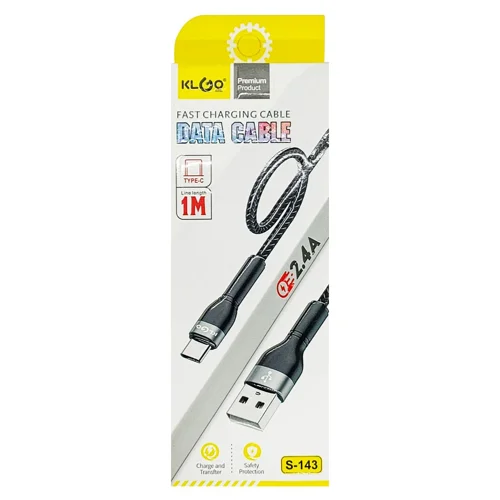 Кабель Klgo для передачі даних USB-Type-C 1м S-143