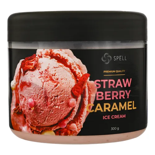 Морозиво вершкове Strawberry&Caramel Spell п/б 300г