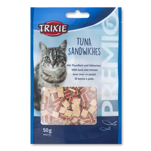 Ласощі Для Котів Тунець Sandwiches Premio Trixie, В/ґ, 50г
