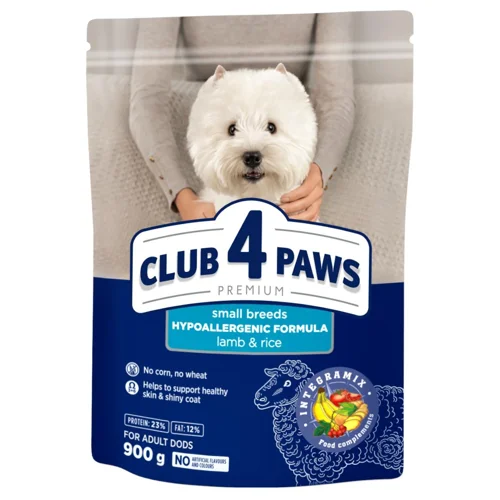 Корм сухий Club 4 Paws Premium з ягням та рисом для собак малих порід 900г