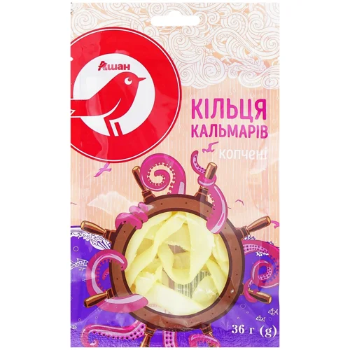 Кільця кальмарів Auchan копчені 36г