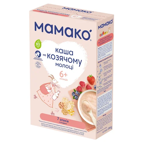 Каша Мамако на козячому молоці 7 злаків з ягодами 200г