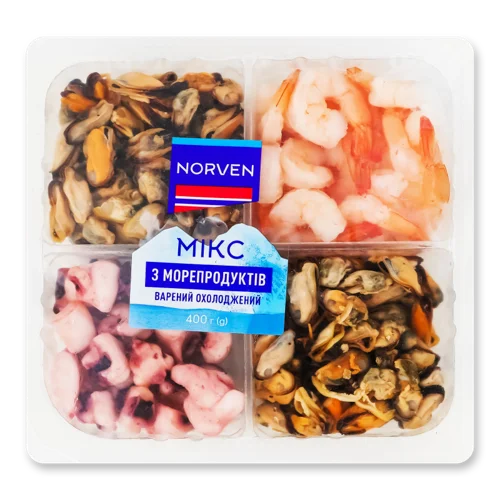 Мікс З Морепродуктів Варений Norven, охол., к/у, 400г