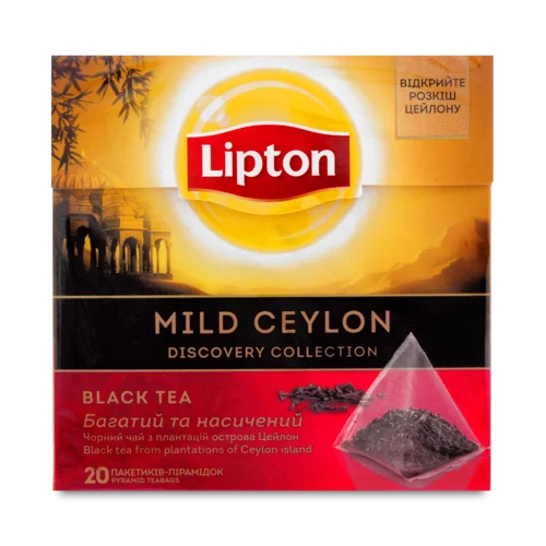 Чай Чорний Байховий Mild Ceylon Lipton, к/у 20х1.8г