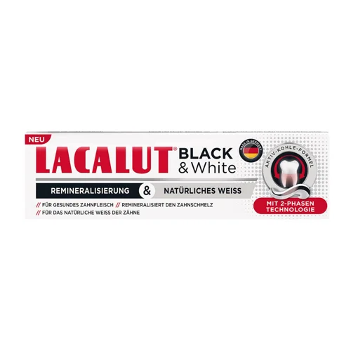 Зубна паста Lacalut Black&White 75мл