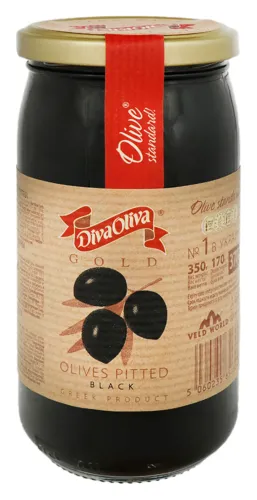 Маслини чорні без кісточки Diva Oliva 370мл