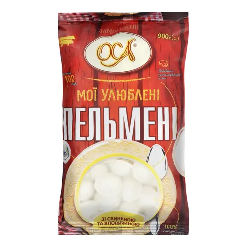 Пельмені зі свининою та яловичиною ОСА м/у 900г