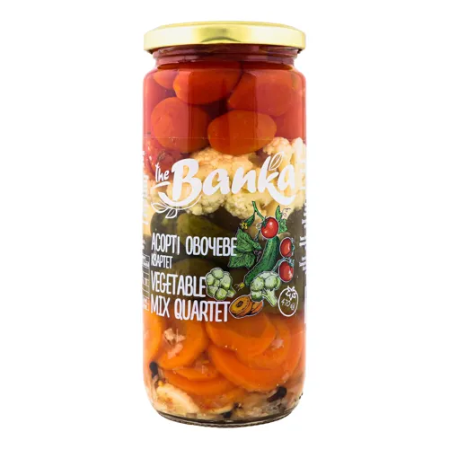 Асорті овочеве пастеризоване Vegetable mix quartet The banka с/б 470г