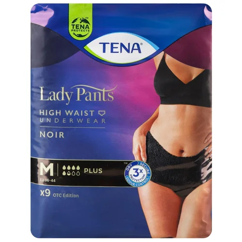 Труси урологічні Tena Lady Pants Plus для жінок чорні M 9шт