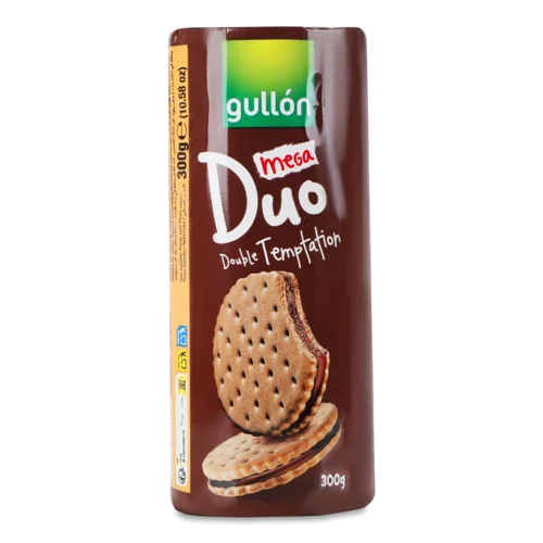 Печиво-Сендвіч Double Temptation Mega Duo Gullon, м/у, 300 г