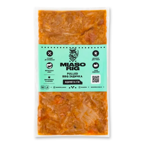Рване М'ясо Індички Pulled BBQ, вищого ґатунку, 0.1 кг
