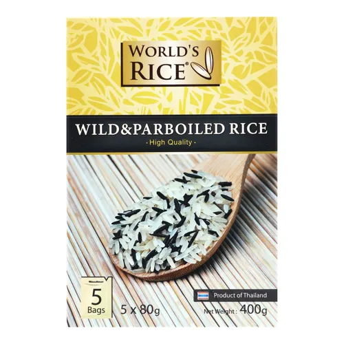 Суміш рису в пакетиках Дикий+Парбоілд World's Rice картонна упаковка 5х80г