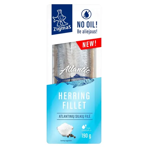 Оселедець Zigmas філе без олії 190г
