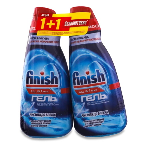 Гель для Миття Посуду В Посудомийних Машинах All In 1 Max Finish 2х1л