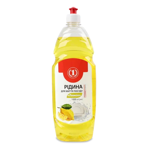 Рідина Для Миття Посуду Лимон, ТМ 1, Пластикова Пляшка 1л