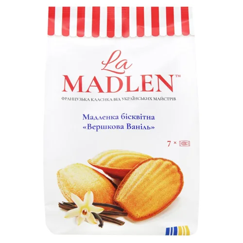 Мадленка бісквітна La Madlen Вершкова ваніль 140г