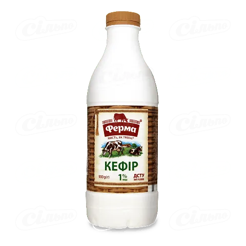 Кефір Ферма 1% пляшка, 900г