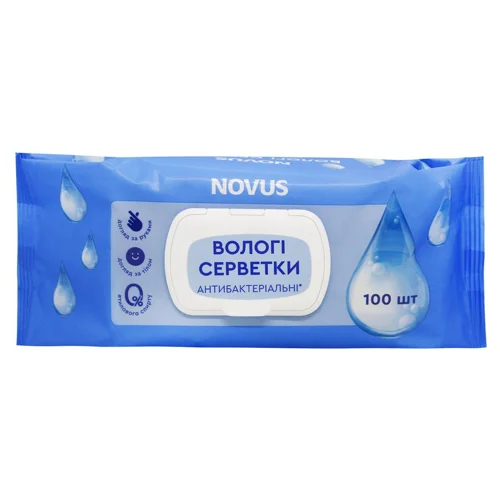 Серветки вологі Novus Антибактеріальні 100шт