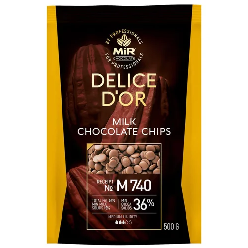 Шоколад молочний MiR Delice D'or диски М740 36% 500г