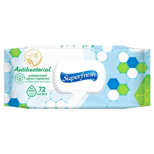 Серветки вологі Superfresh антибактеріальні 72шт