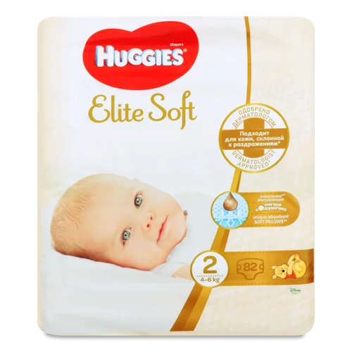 Дитячі Підгузки Одноразові Elite Comfort Huggies, 2-6 кг, 82 шт, в/ґ