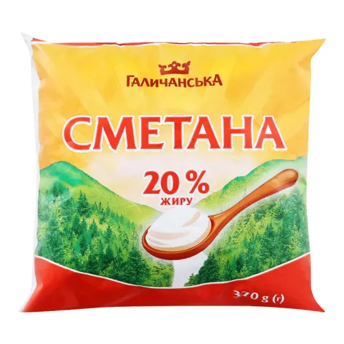 Сметана 20% Галичанська м/у 370г