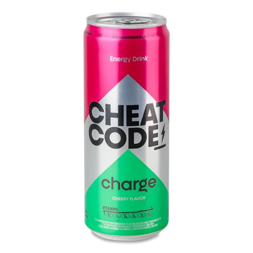 Напій Енергетичний Безалкогольний Сильногазований З Смаком Вишні Charge Cheat Code З/б 0.33л
