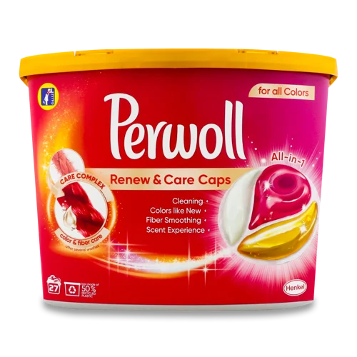 Засіб Для Прання Кольорових Речей у Капсулах Renew&Care Caps Perwoll 27х14.5г