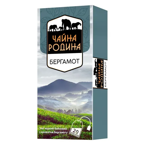 Чай чорний з бергамотом Чайна родина 20*1,5г