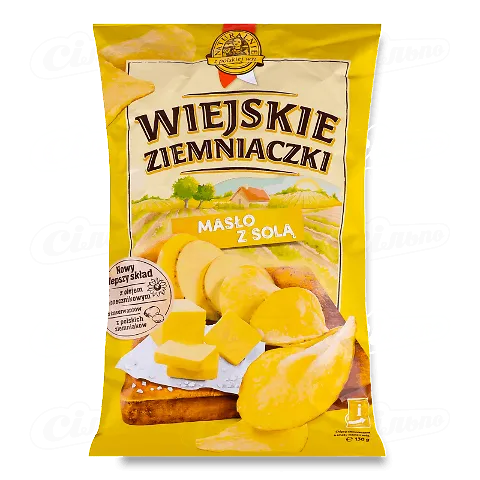 Чіпси Wiejskie Ziemniaczki смак вершк масло-сіль, 130г