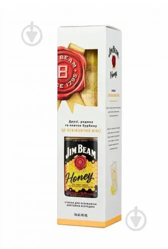 Міцний лікер Jim Beam Honey, 0,7л. 32,5% алк. + 1 склянки Хайболл