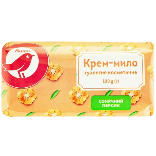 Крем-мило тверде Auchan Сонячний персик 100г